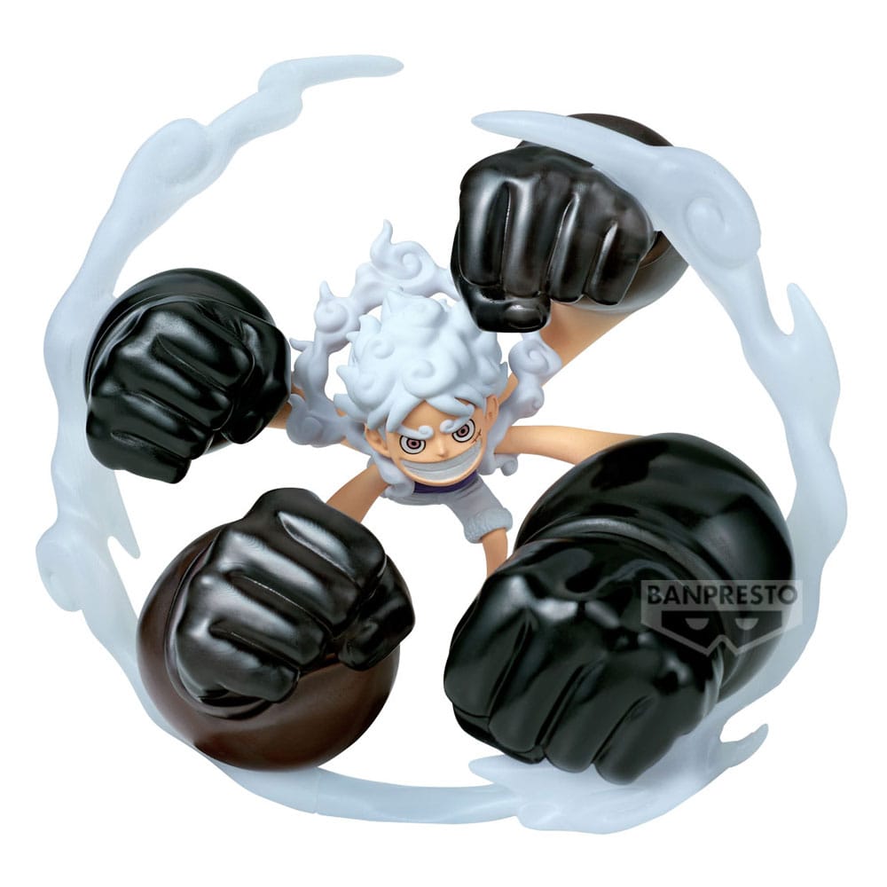 One Piece World Collectable Figure Special PVC Statue Monkey D. Luffy Gear5 Gum Dawn Gatling 12 cm