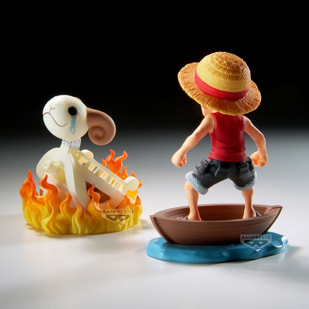 One Piece WCF Log Stories PVC Statuen 2er-Pack Luffy & Going Merry 8 cm