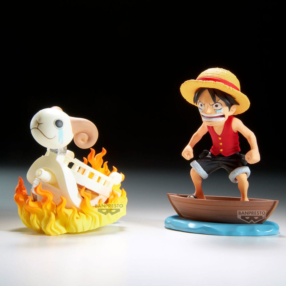 One Piece WCF Log Stories PVC Statuen 2er-Pack Luffy & Going Merry 8 cm