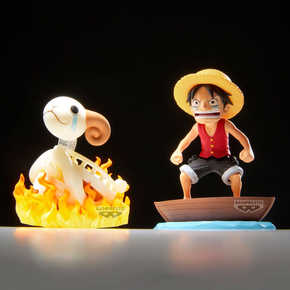 One Piece WCF Log Stories PVC Statuen 2er-Pack Luffy & Going Merry 8 cm