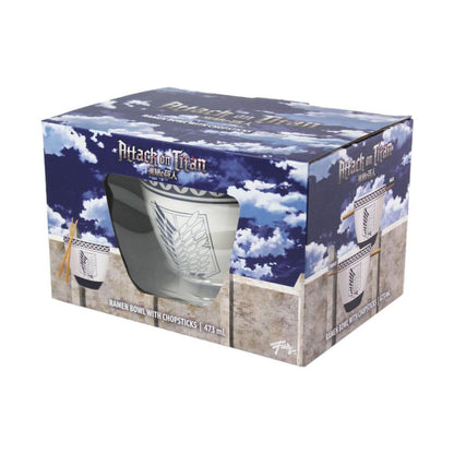 Attack on Titan Ramen-Schüssel mit Stäbchen Emblem 473 ml