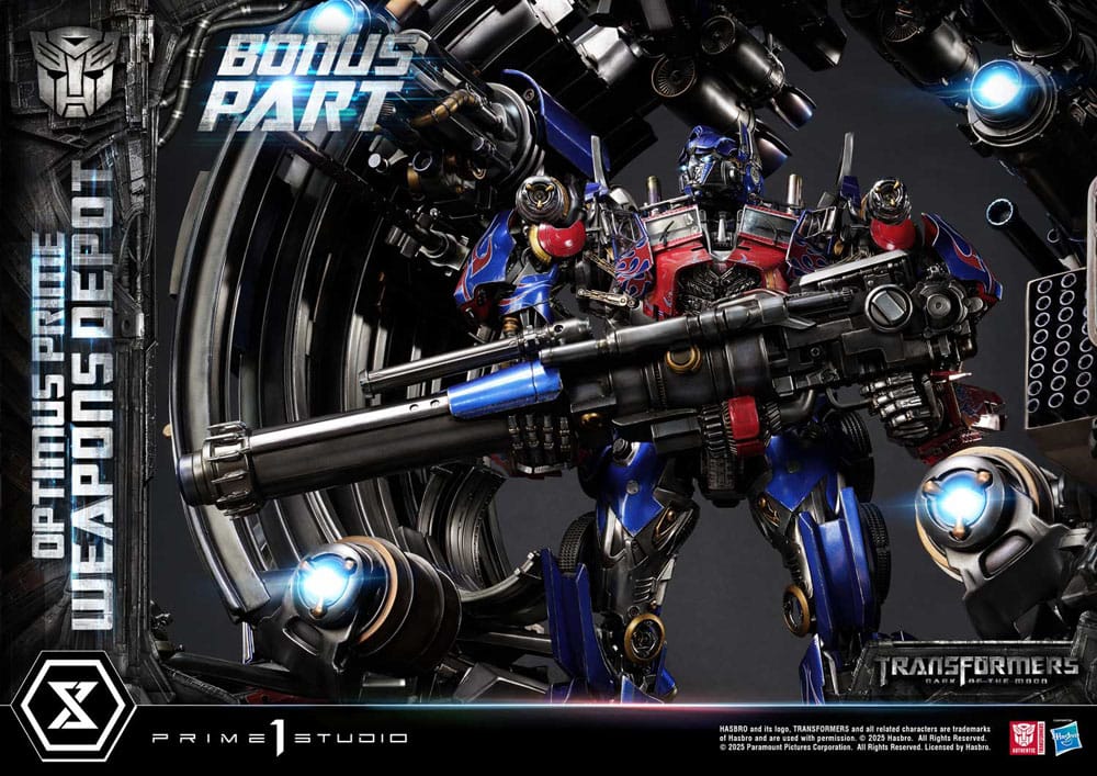 Transformers: Dark of the Moon (Film) Museum Masterline Statue Optimus Prime Weapons Depot Bonus Version 127 cm
