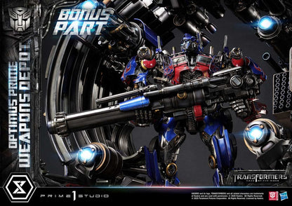 Transformers: Dark of the Moon (Film) Museum Masterline Statue Optimus Prime Weapons Depot Bonus Version 127 cm