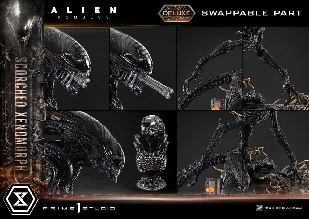 Alien: Romulus Museum Masterline XL Statue 1/3 Scorched Xenomorph Deluxe Bonus Version 98 cm