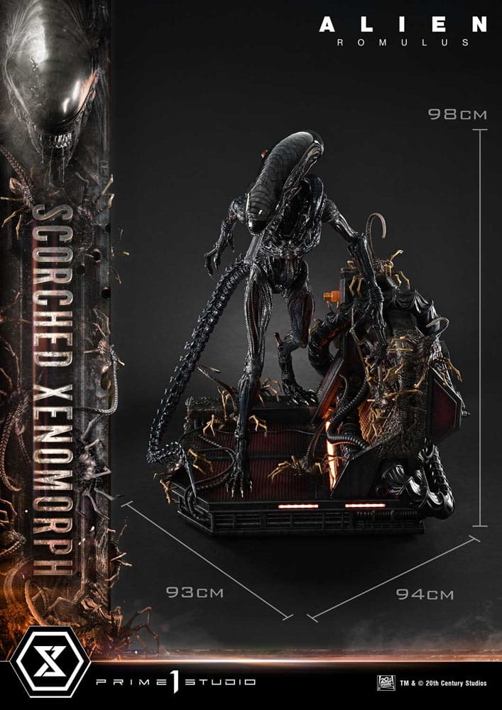 Alien: Romulus Museum Masterline XL Statue 1/3 Scorched Xenomorph Deluxe Bonus Version 98 cm
