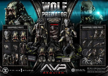 Alien vs. Predator Real Elite Masterline Series Statue 1/3 Requiem Wolf Predator Deluxe Ver. 95 cm