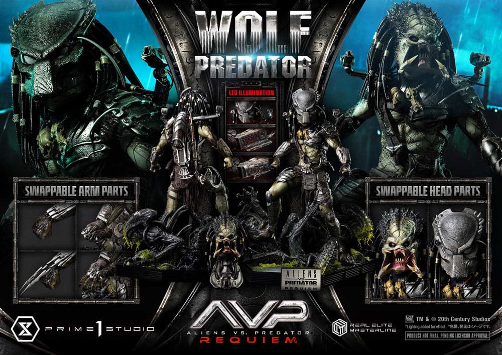 Alien vs. Predator Real Elite Masterline Series Statue 1/3 Requiem Wolf Predator 95 cm