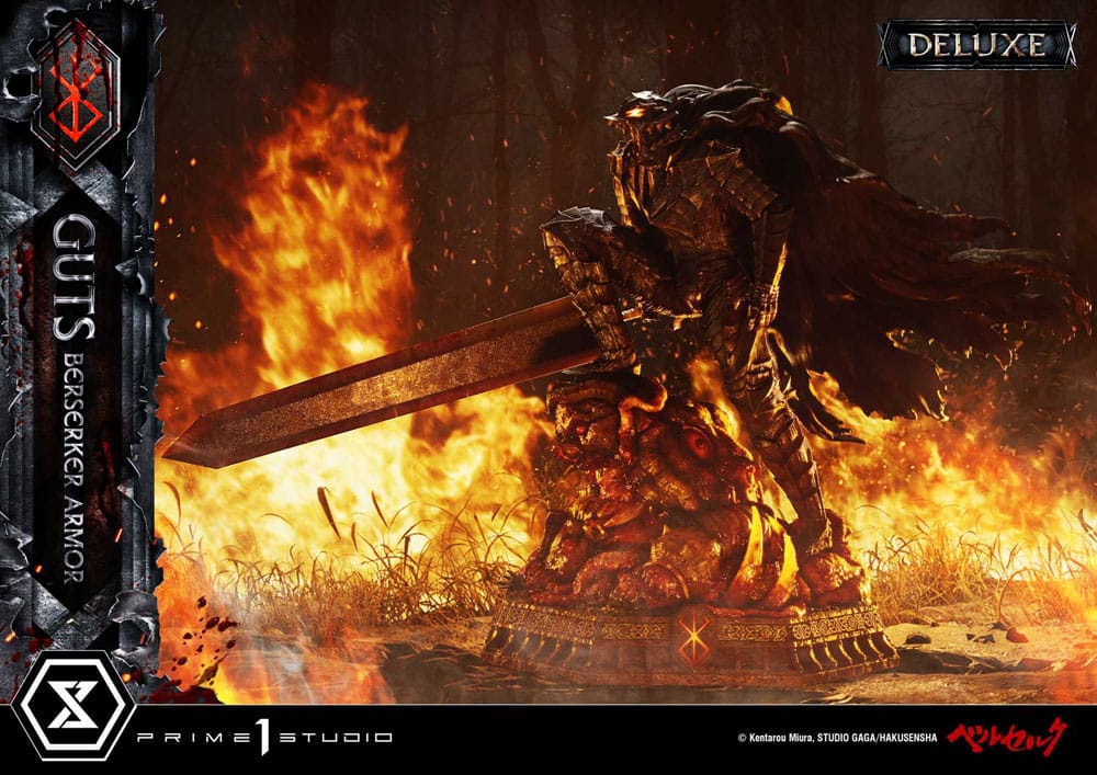 Berserk Ultimate Premium Masterline Series Statue 1/4 Guts, Berserker Armor Grunbeld vs. Guts Deluxe Bonus Version 94 cm