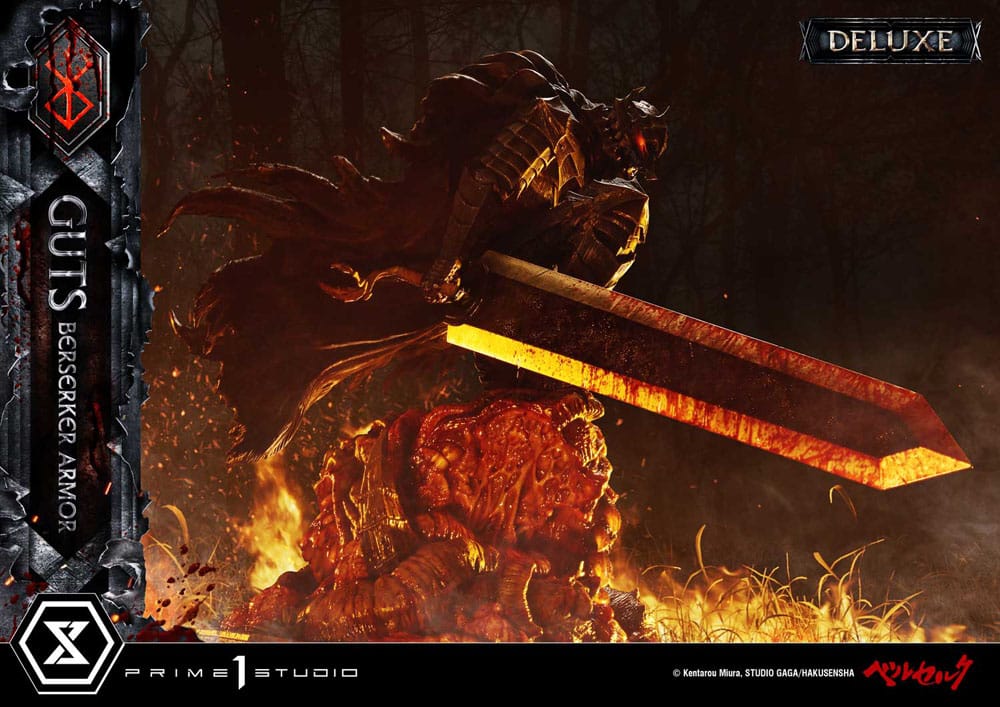 Berserk Ultimate Premium Masterline Series Statue 1/4 Guts, Berserker Armor Grunbeld vs. Guts Deluxe Bonus Version 94 cm