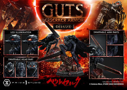 Berserk Ultimate Premium Masterline Series Statue 1/4 Guts, Berserker Armor Grunbeld vs. Guts Deluxe Bonus Version 94 cm