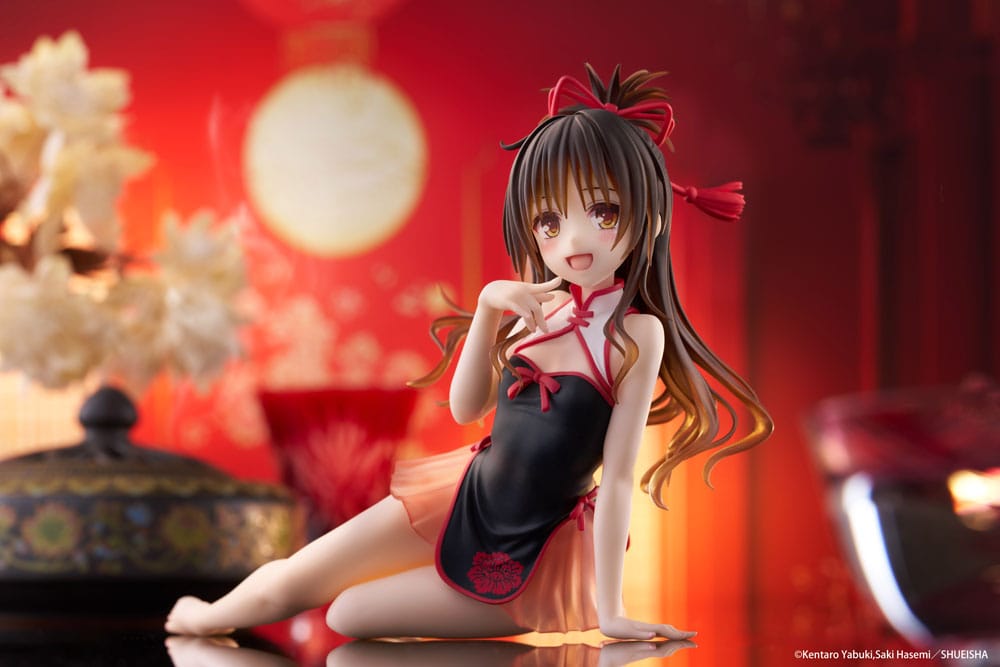 To Love-Ru Darkness PVC Statue Desktop Cute Figure Mikan Yuki Chinese Dress Ver. 13 cm