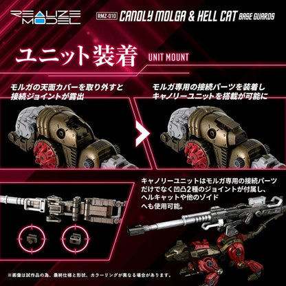 Zoids Plastic Model Kits 2er-Pack 1/100 RMZ-010 Canoly Molga & Hell Cat Base Guards Sets 20 cm