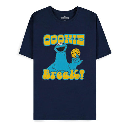 Sesamstraße T-Shirt Cookie Monster Navy Cookie Break Größe M